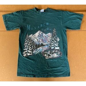Vintage Monarch Colorado Glitter Mountains Shirt Size Medium